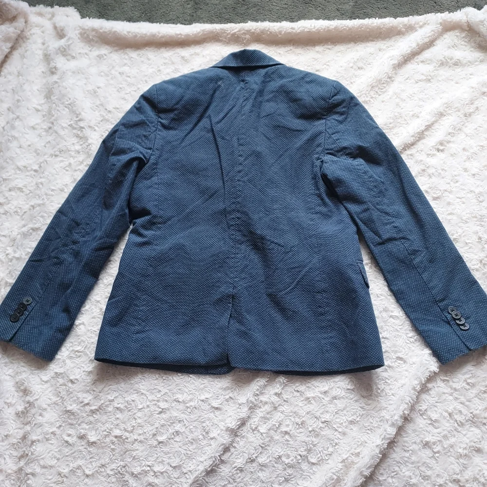 Boys H&M Blue Polka Dot Jacket Youth 9-10 Party Wedding Formal Church